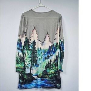 Scenic Forest Print Long Sleeve Tee